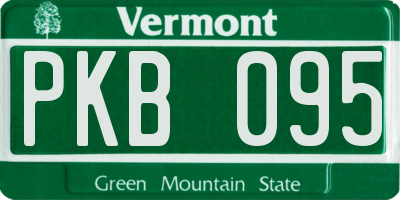 VT license plate PKB095