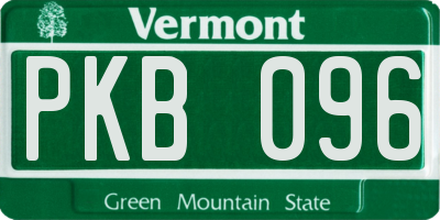 VT license plate PKB096