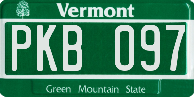 VT license plate PKB097