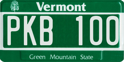 VT license plate PKB100
