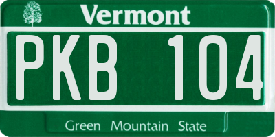 VT license plate PKB104