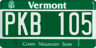 VT license plate PKB105