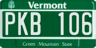 VT license plate PKB106