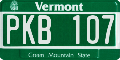 VT license plate PKB107