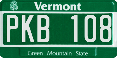VT license plate PKB108