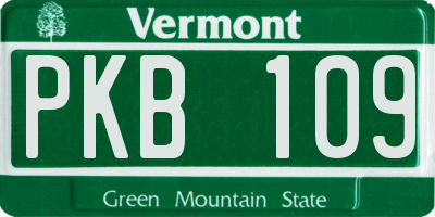 VT license plate PKB109