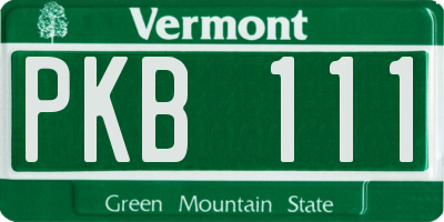 VT license plate PKB111