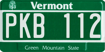 VT license plate PKB112