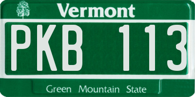 VT license plate PKB113