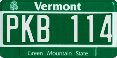 VT license plate PKB114