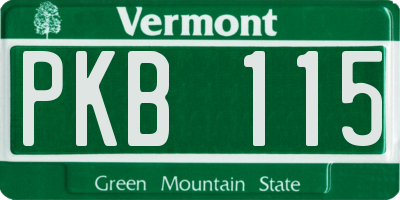 VT license plate PKB115