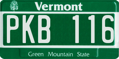 VT license plate PKB116