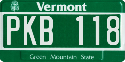 VT license plate PKB118