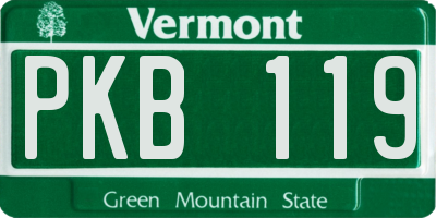 VT license plate PKB119
