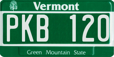 VT license plate PKB120