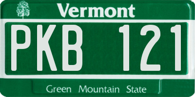 VT license plate PKB121