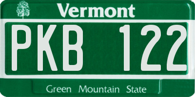 VT license plate PKB122