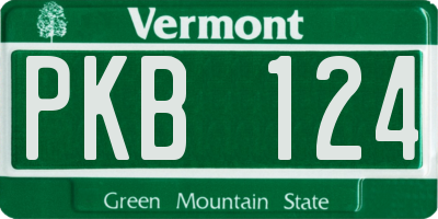 VT license plate PKB124