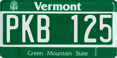 VT license plate PKB125