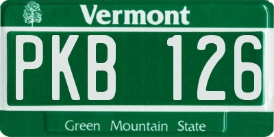 VT license plate PKB126