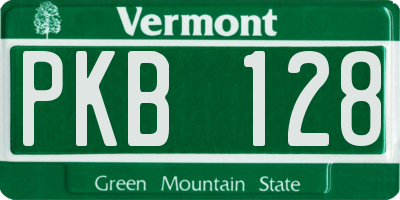 VT license plate PKB128