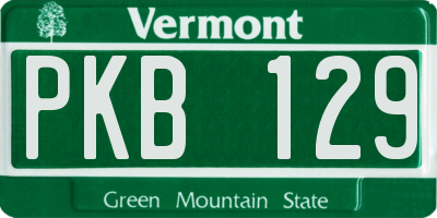 VT license plate PKB129