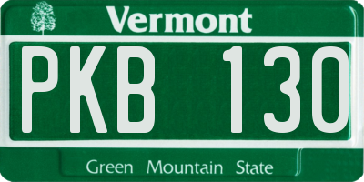 VT license plate PKB130