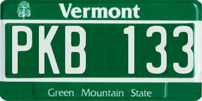 VT license plate PKB133