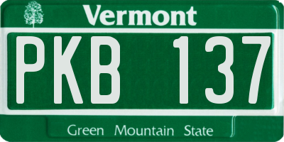VT license plate PKB137