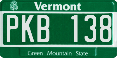 VT license plate PKB138