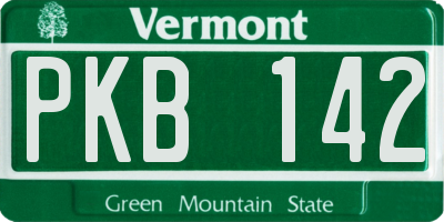 VT license plate PKB142