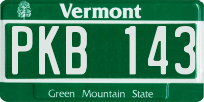 VT license plate PKB143