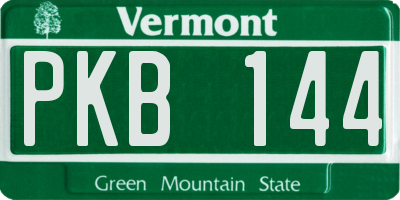 VT license plate PKB144