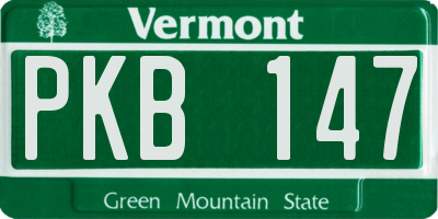 VT license plate PKB147