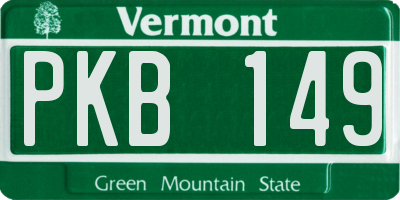 VT license plate PKB149