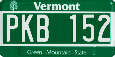 VT license plate PKB152