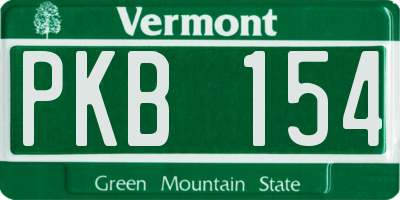 VT license plate PKB154