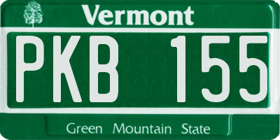 VT license plate PKB155