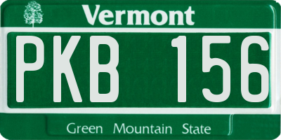 VT license plate PKB156