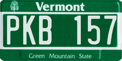 VT license plate PKB157