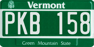 VT license plate PKB158