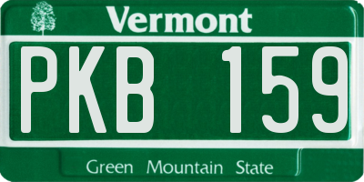 VT license plate PKB159