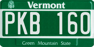 VT license plate PKB160