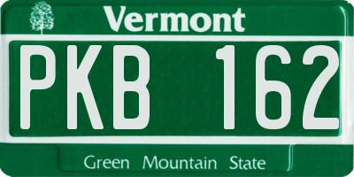 VT license plate PKB162