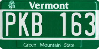 VT license plate PKB163