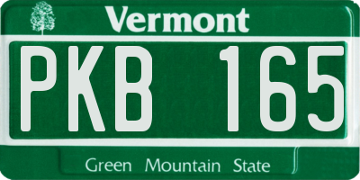 VT license plate PKB165