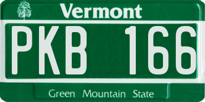 VT license plate PKB166