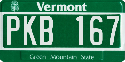VT license plate PKB167