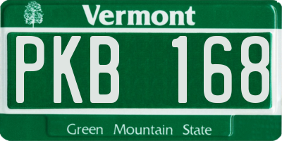 VT license plate PKB168
