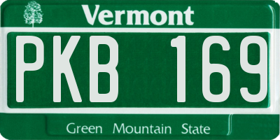 VT license plate PKB169